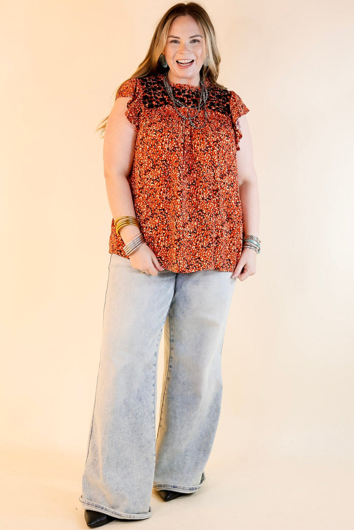 Overlook Hotel Floral Embroidered Top in Red