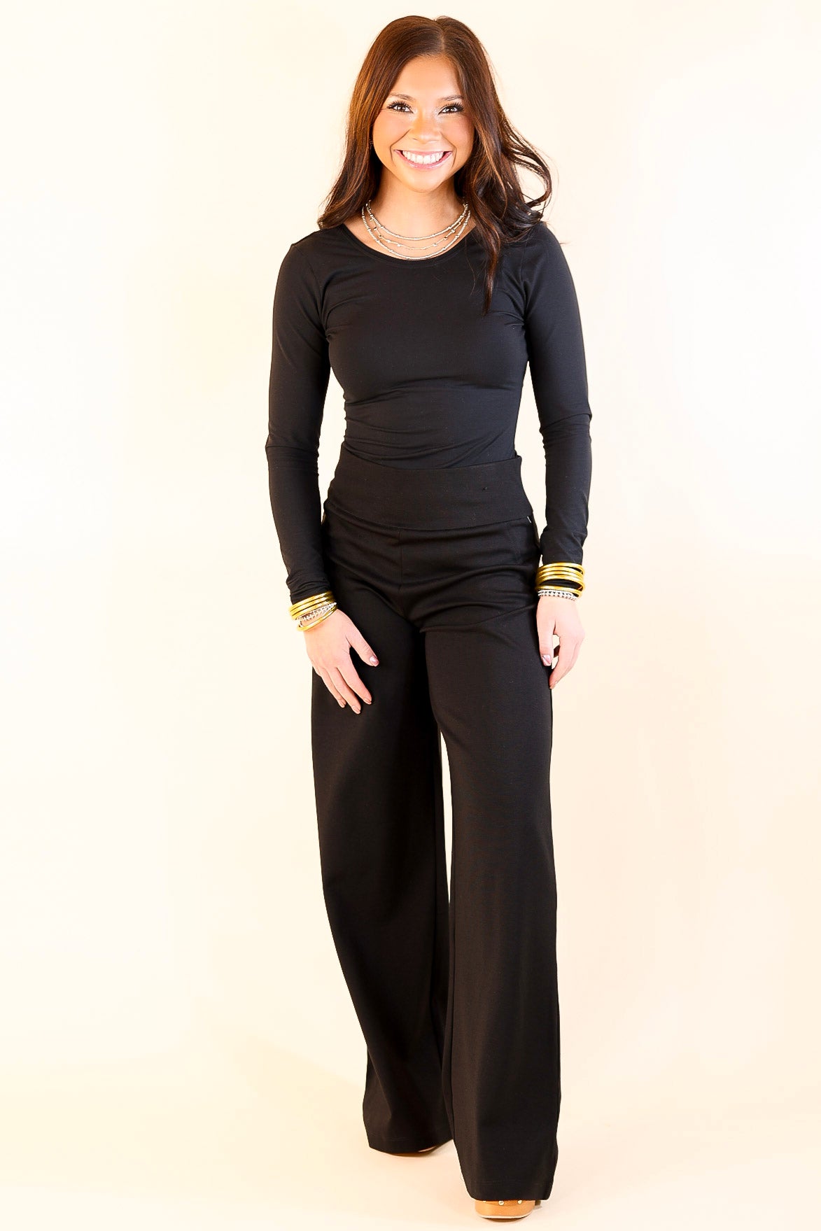 Class Act Wide Leg Pant in Black