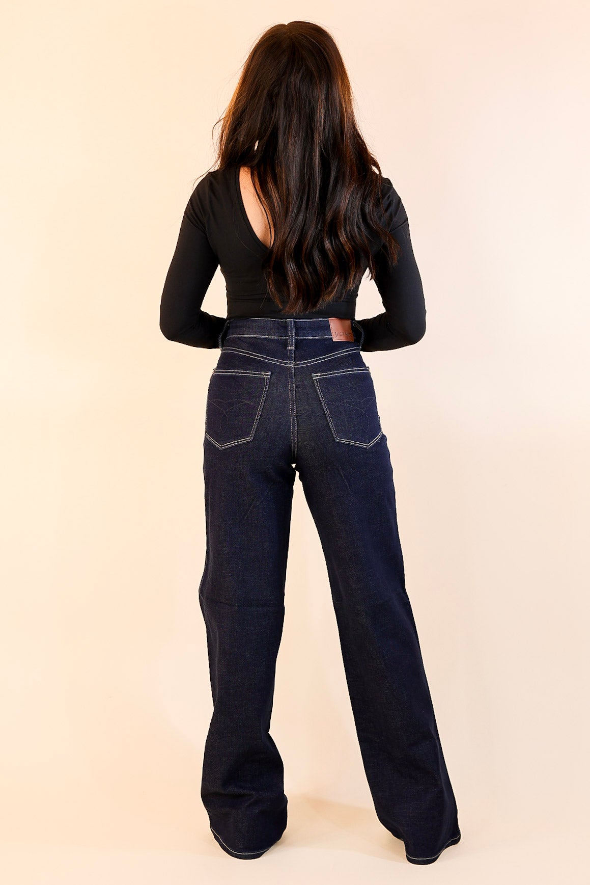 Judy Blue | Smooth Stride Tummy Control Retro Wide Leg Jean in Dark Rinse Wash