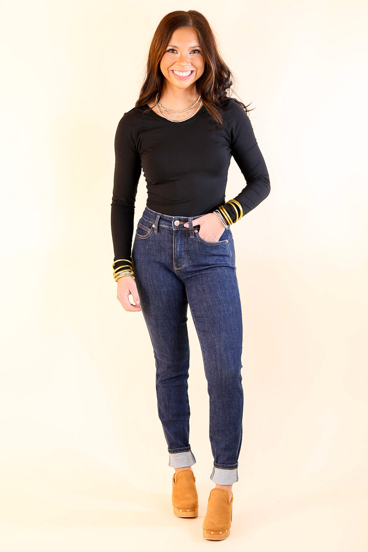 Judy Blue | Clean Cut Tummy Control Classic Skinny Jean in Dark Wash