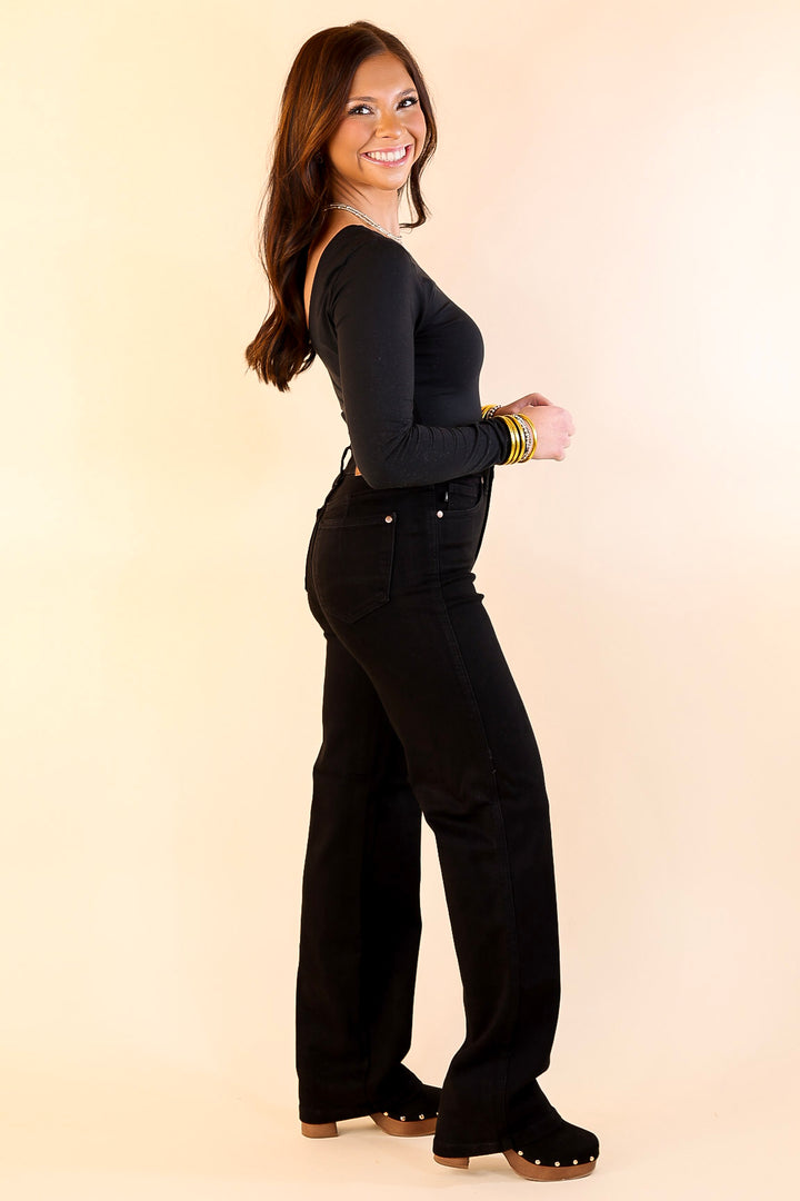 Last Chance Size 1 | Judy Blue | Perfect Fit Tummy Control Classic Straight Leg Jean in Black