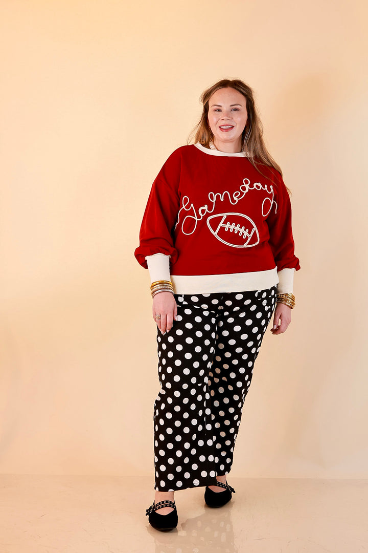 See You at Kickoff Gameday Football Appliqué Graphic Top in Maroon