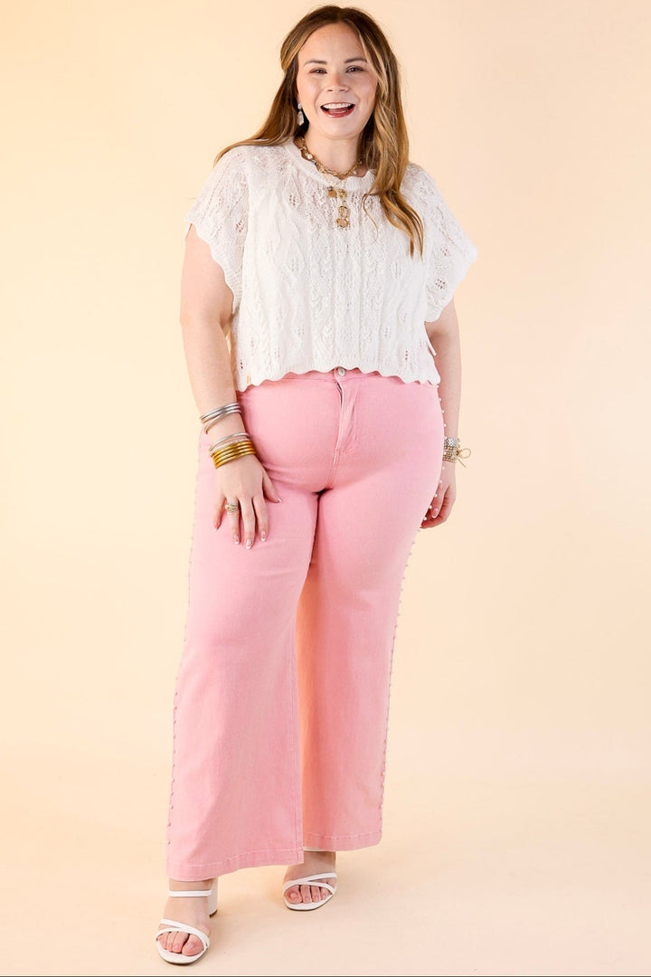 Simply Southern | Steal the Show Cropped Sweater Top with Bow Ties in Off White