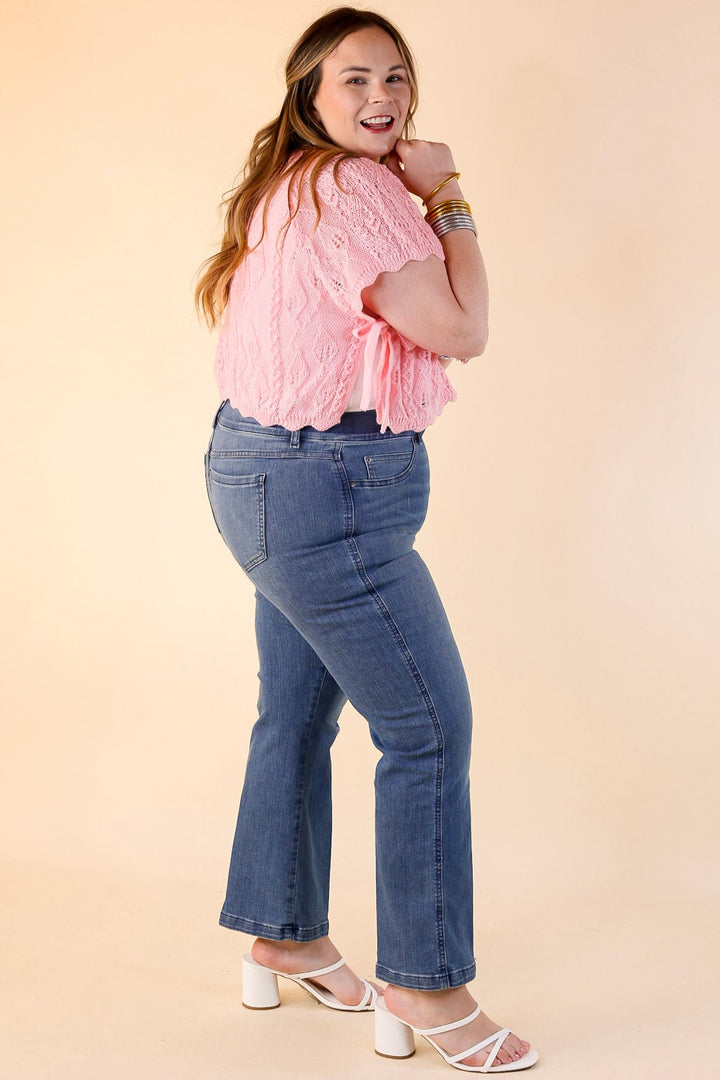 Simply Southern | Steal the Show Cropped Sweater Top with Bow Ties in Pink