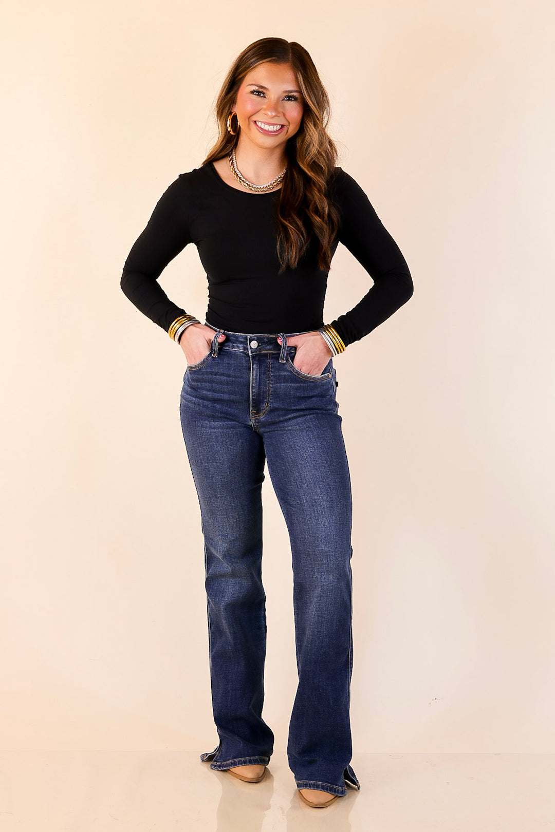 Judy Blue | Style Comes Easy Boot Cut Jeans in Dark Wash