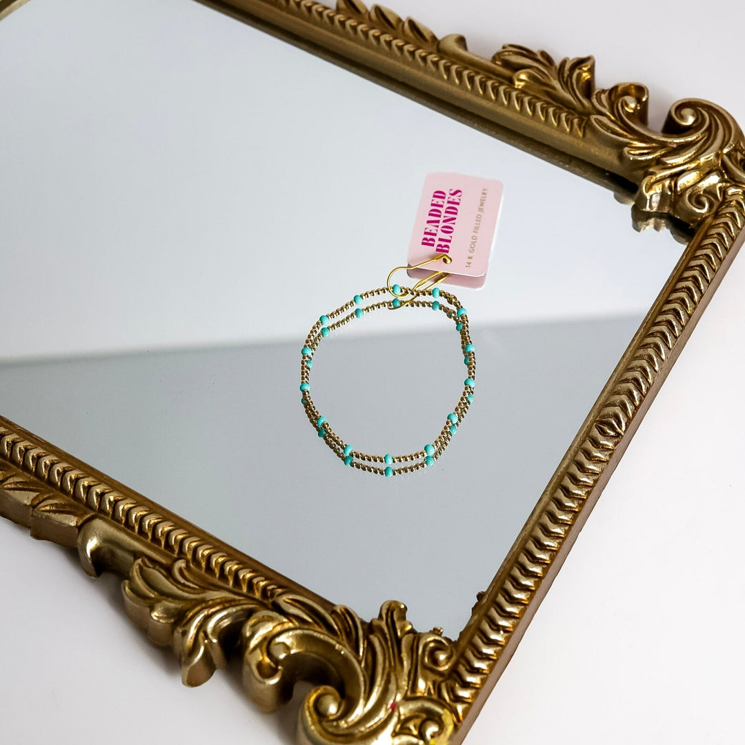Beaded Blondes | Turquoise Dainty Poppi Bracelet