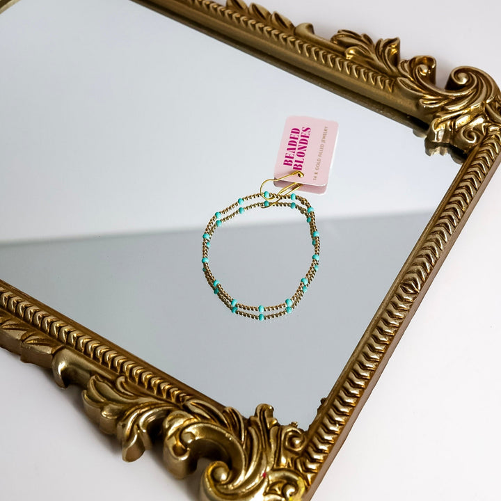 Beaded Blondes | Turquoise Dainty Poppi Bracelet