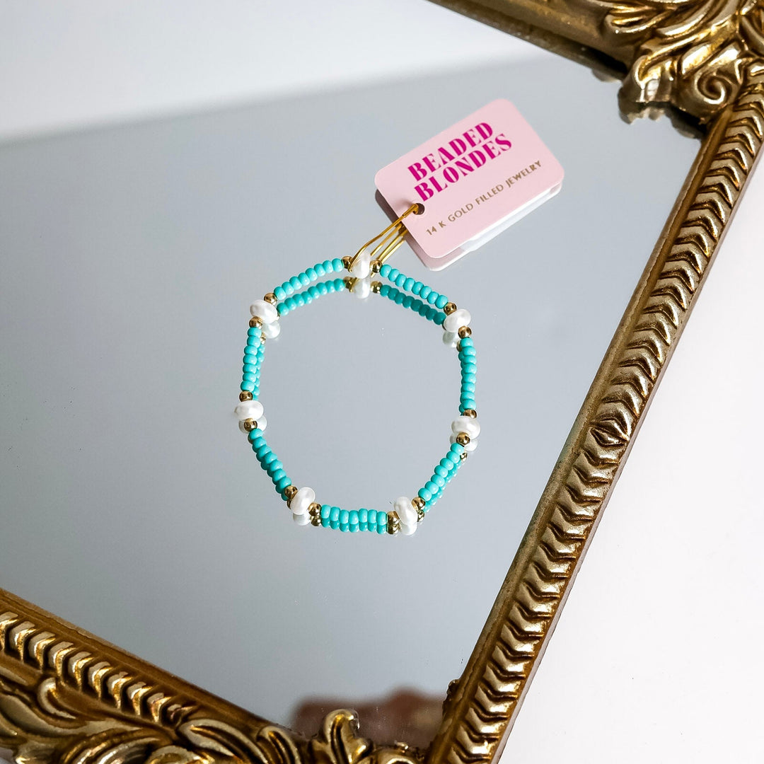 Beaded Blondes | Turquoise Pearl Bracelet