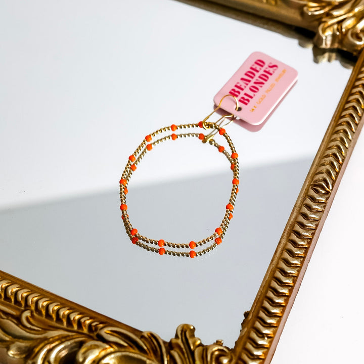 Beaded Blondes | Orange Dainty Poppi Bracelet
