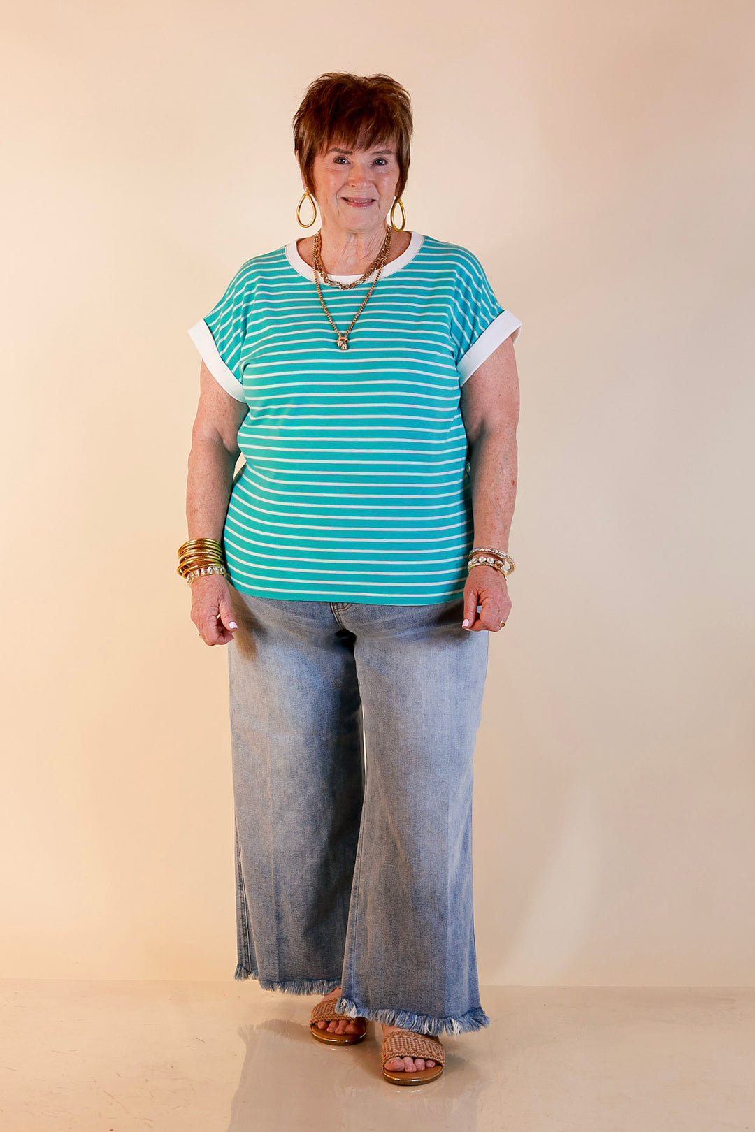 Judy Blue | Lighten the Mood Release Hem Cropped Wide Leg Jeans in Light Wash