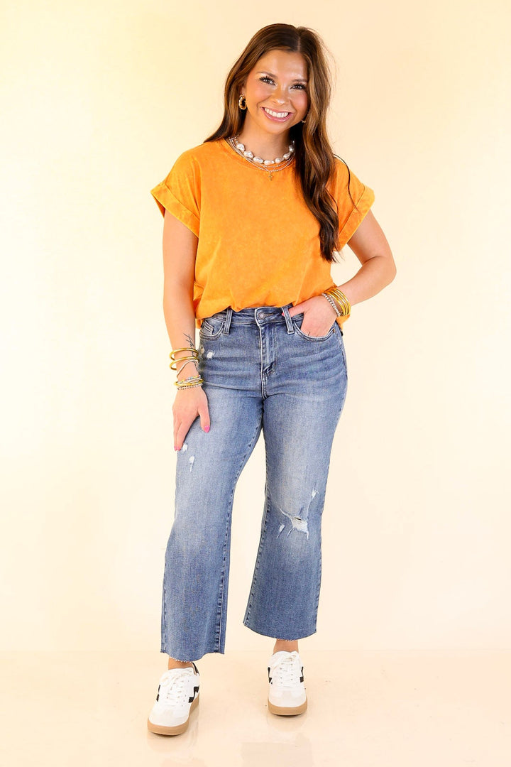 Chic Made Easy Short Sleeve Shirt in Orange