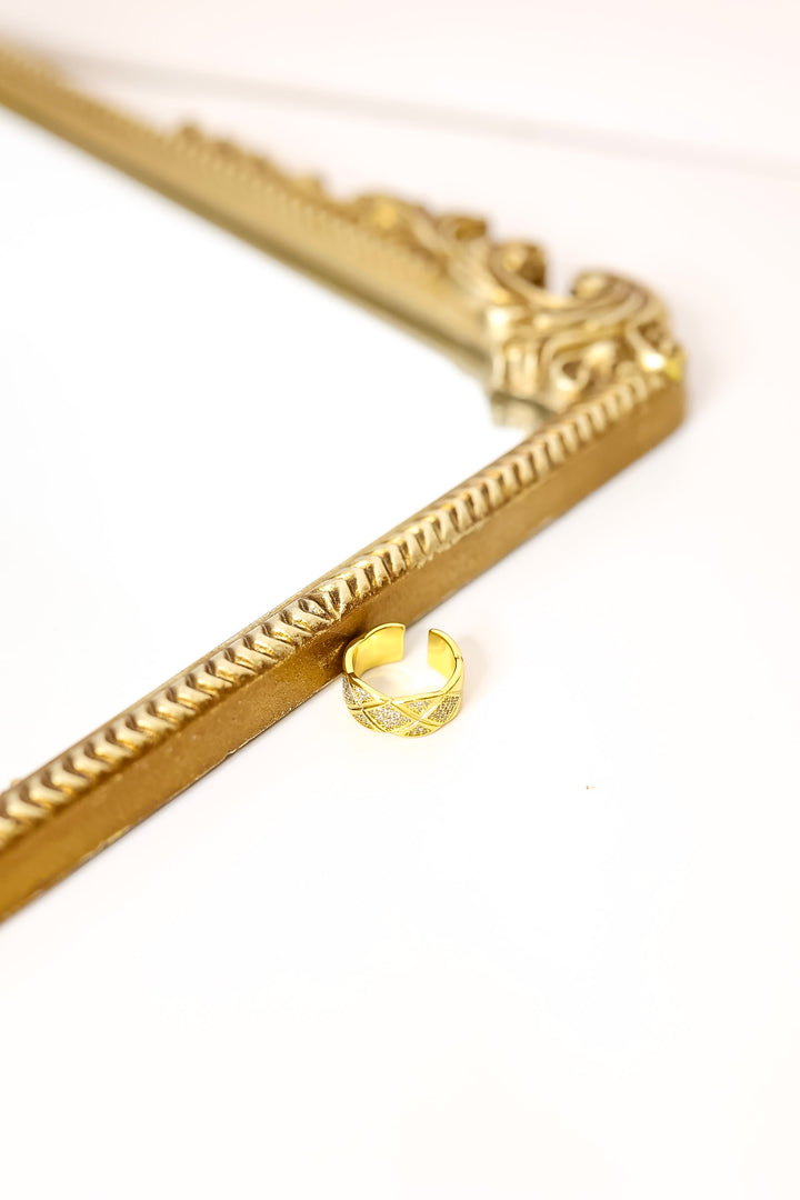 Kinsey Designs | Mallon Thick Crystal Ring in Gold