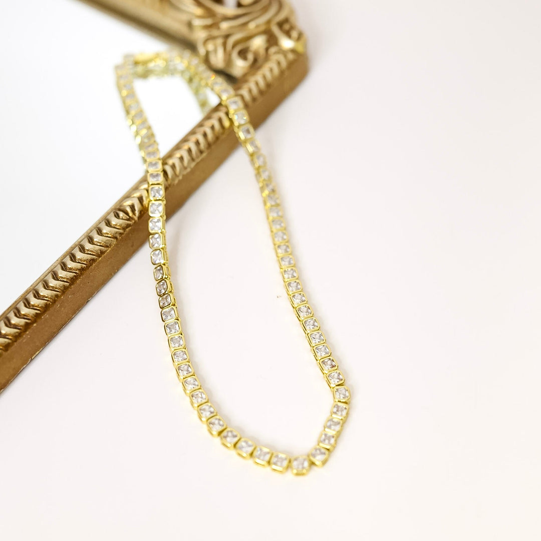 Kinsey Designs | Blaire Square Tennis Necklace in Gold