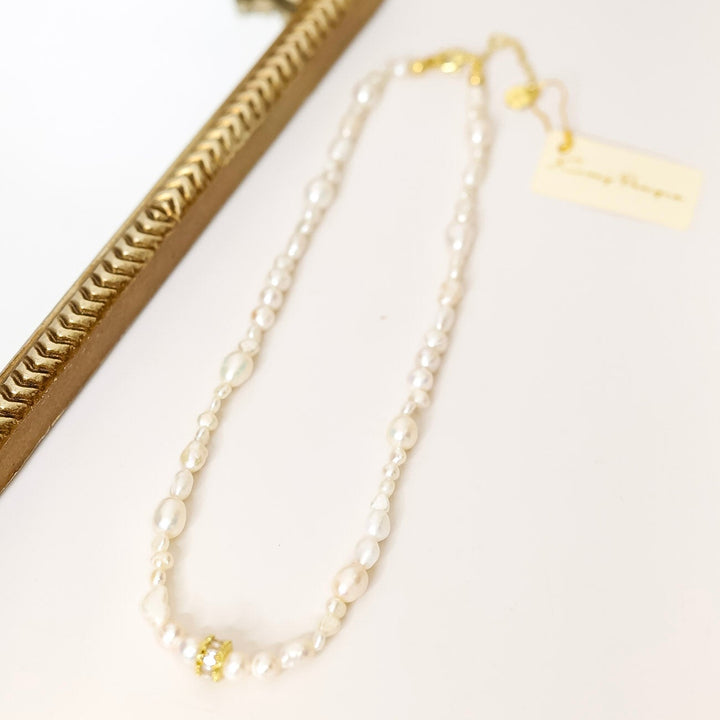 Kinsey Designs | Beth Freshwater Pearl Necklace with Gold Charm