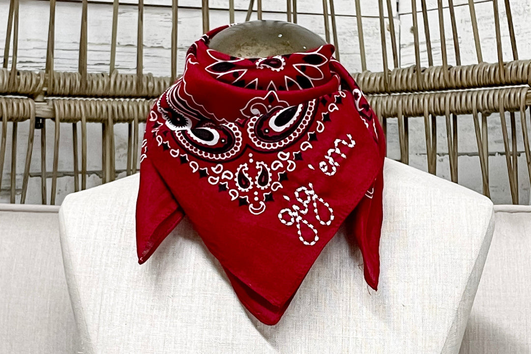 Gig'Em Embroidered Bandana in Maroon