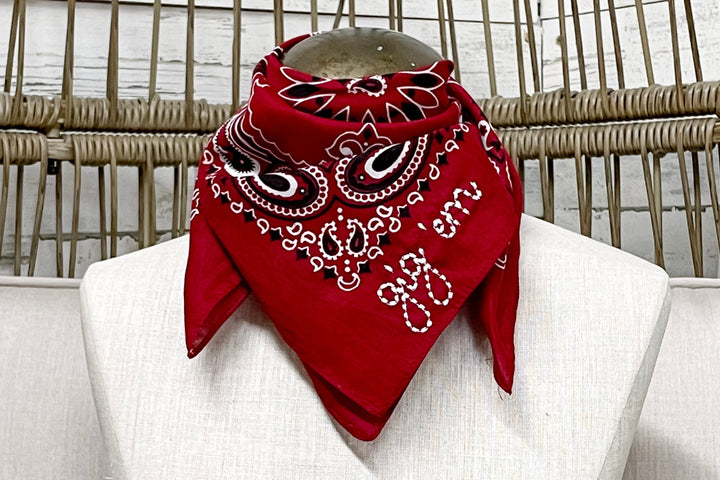 Gig'Em Embroidered Bandana in Maroon