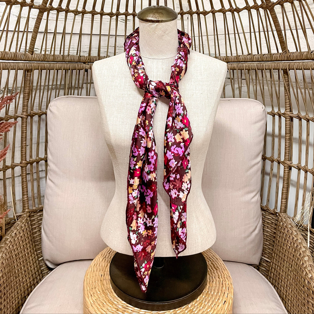 Buck Wild | Berry Blossom Floral Wild Rag in Burgundy