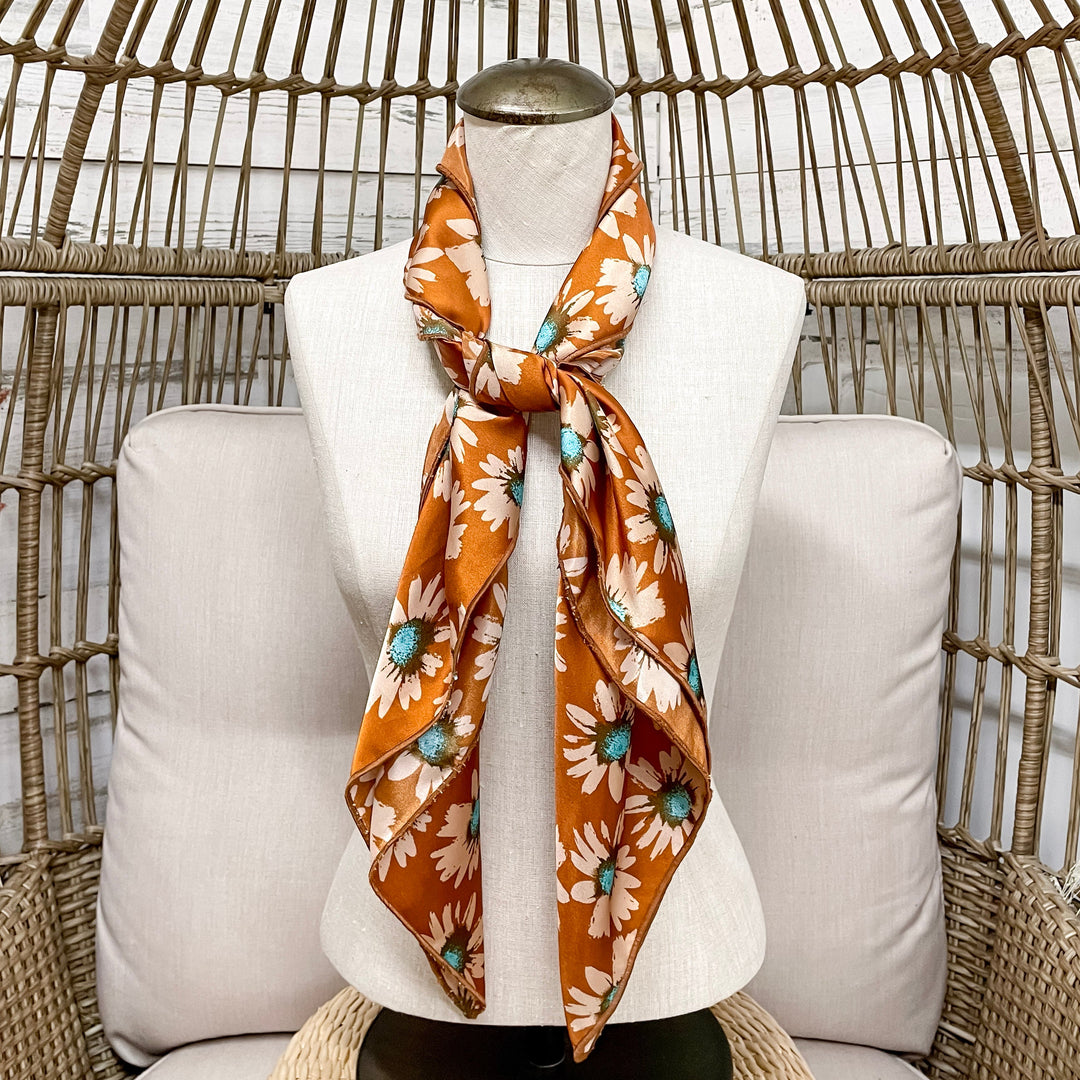 Buck Wild | Turquoise Garden Floral Wild Rag in Copper