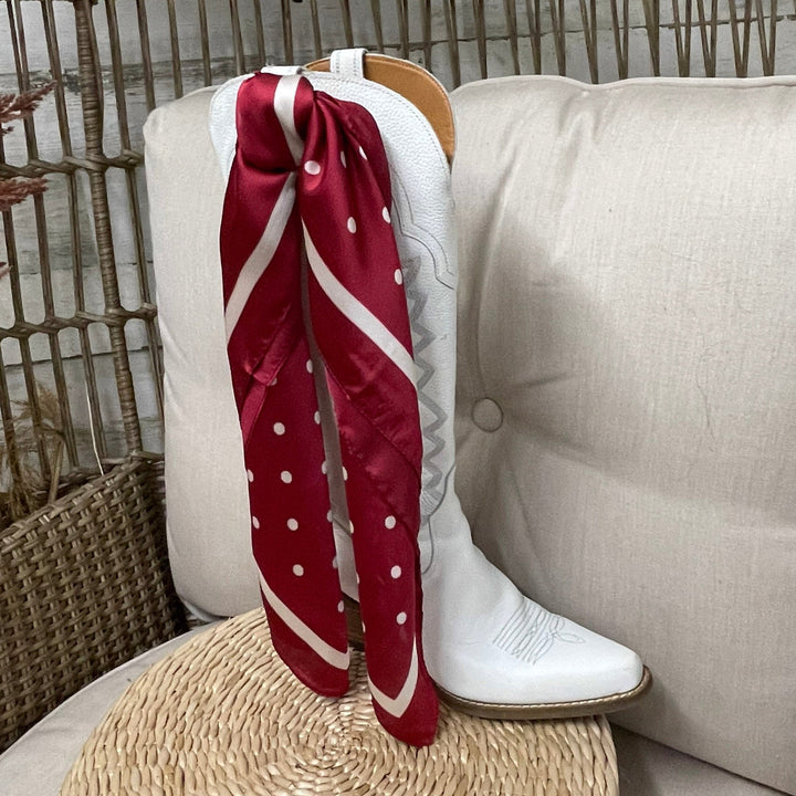 Maroon Polka Dot Wild Rag