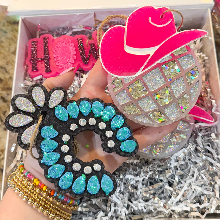 Cowgirl Disco Pink Hat Car Freshie in Various Scents