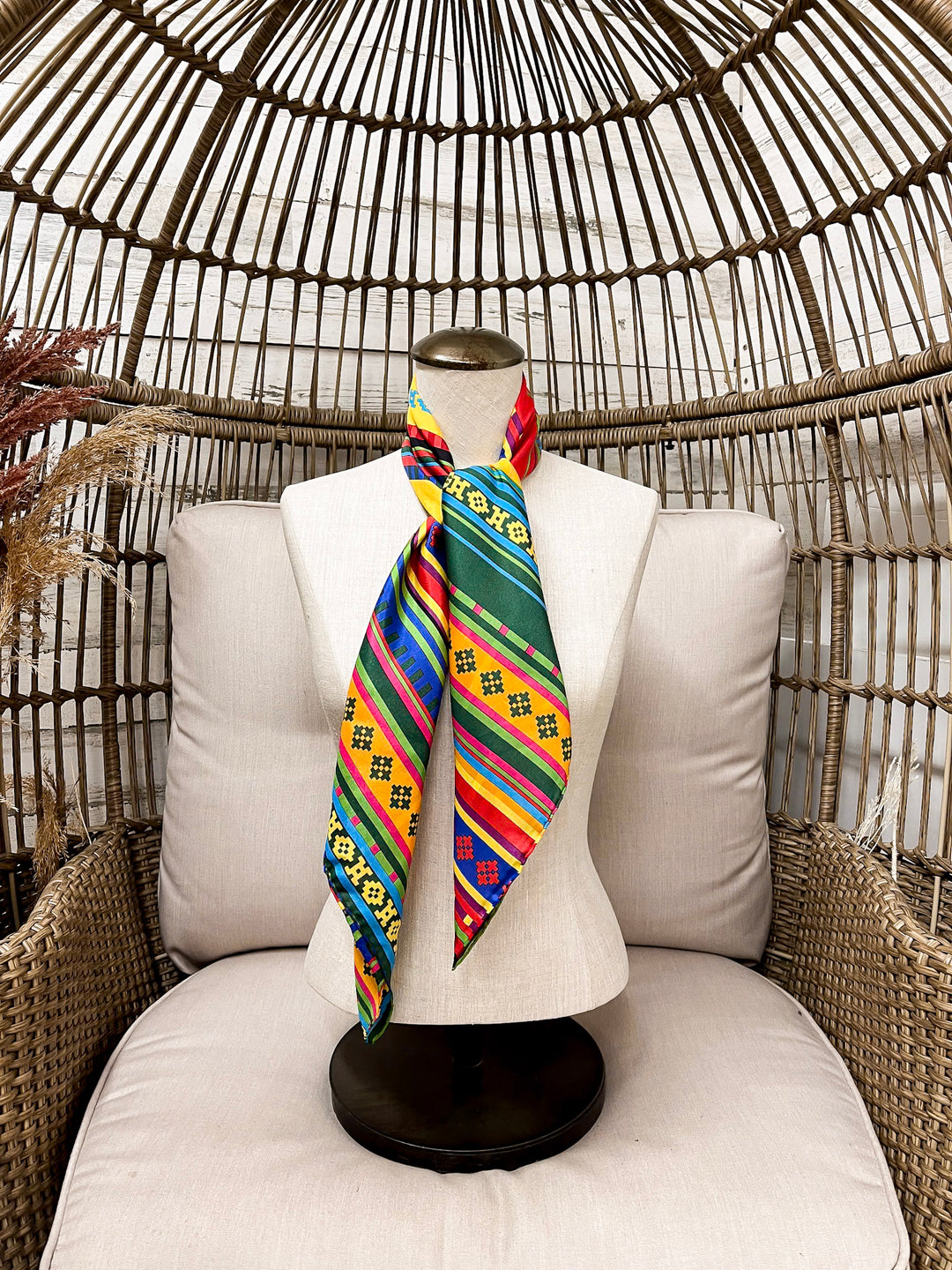 Wyoming Traders | Serape Southwest Silk Wild Rag Scarf in Yellow Mix