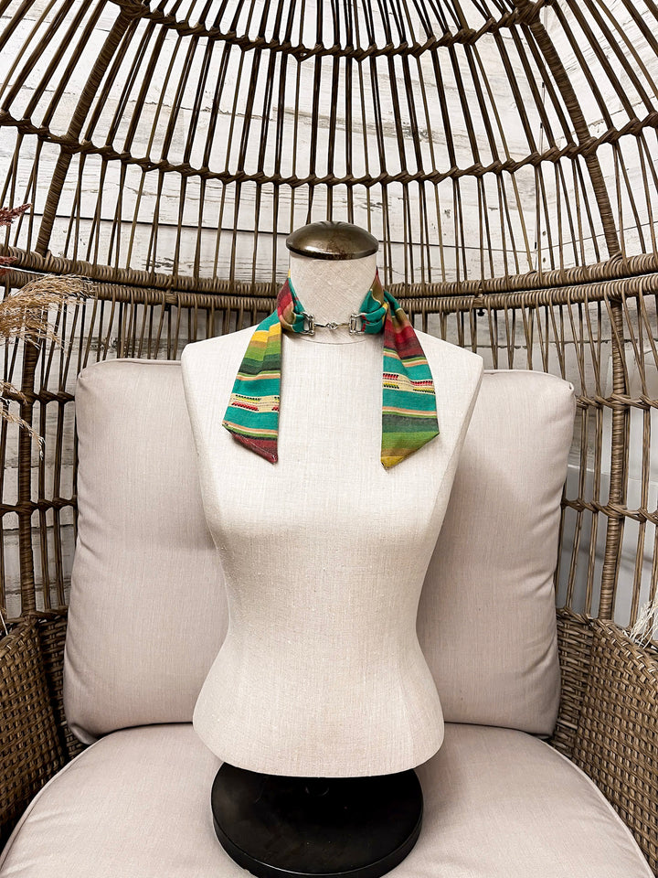 Refined on the Range Serape Print Twilly Scarf in Blue