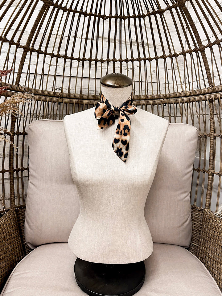 Refined on the Range Cheetah Print Twilly Scarf in Tan