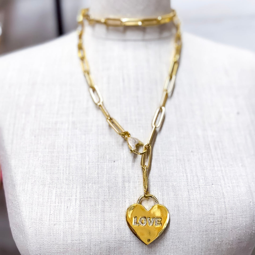 Bracha | Love Locket Paperclip Chain Necklace in Gold