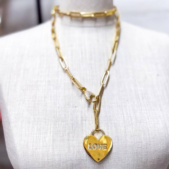 Bracha | Love Locket Paperclip Chain Necklace in Gold