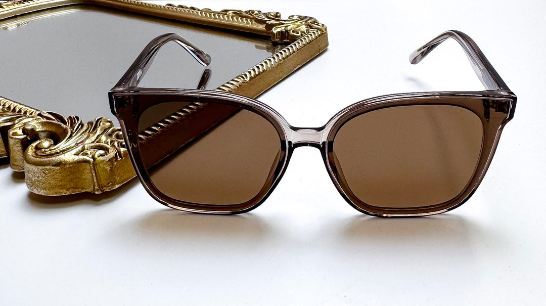 Otra Eyewear | Betty Oversized Square Sunglasses in Transparent Olive