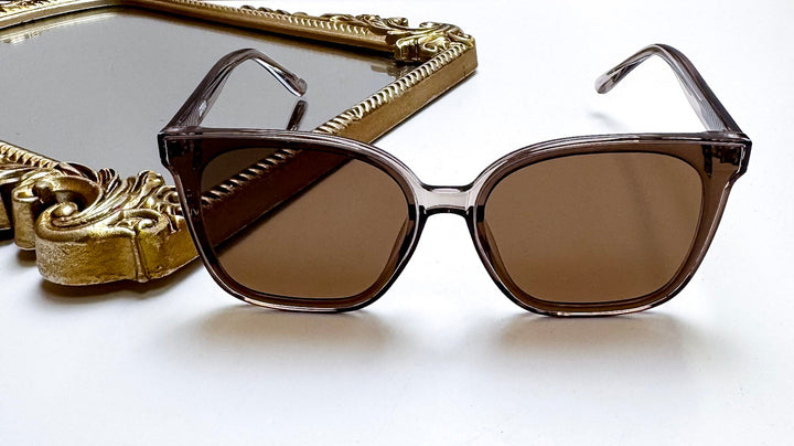 Otra Eyewear | Betty Oversized Square Sunglasses in Transparent Olive