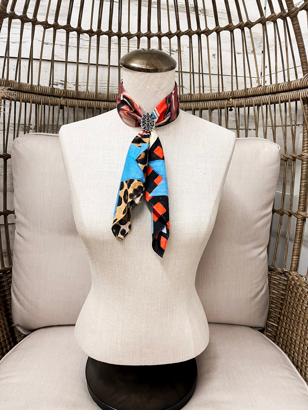 XOXO Art & Co | Star Horse Bandana Scarf in Brown, Blue and Red