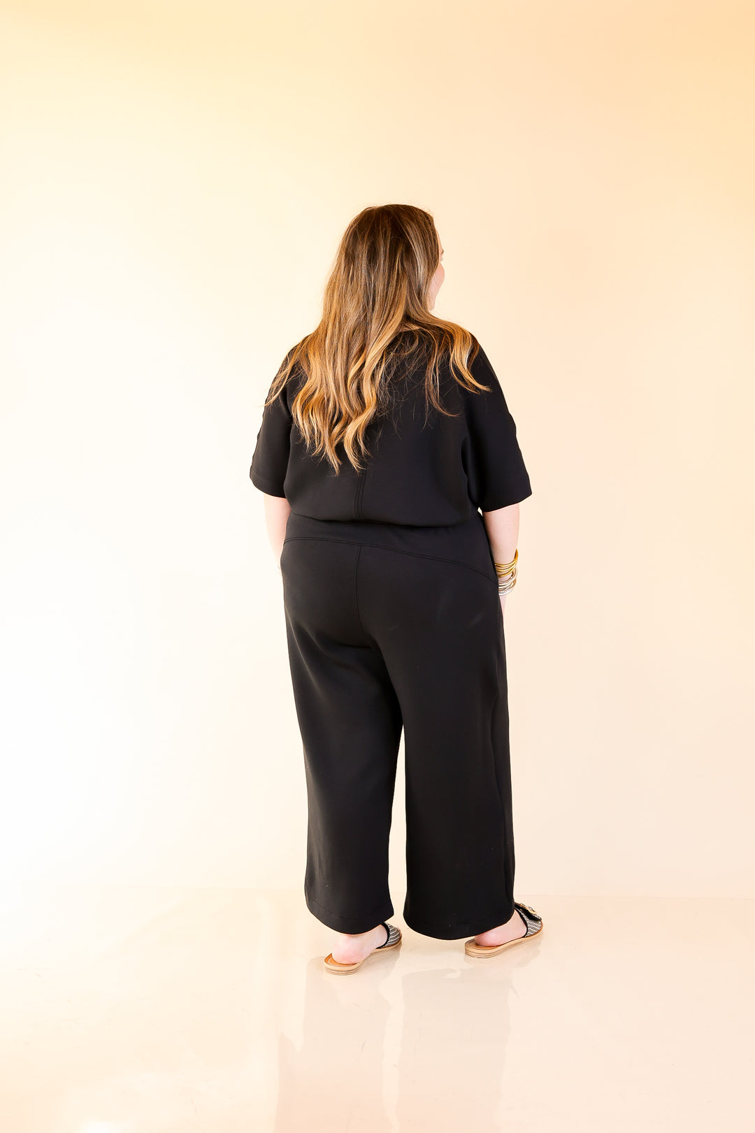 SPANX | AirEssentials Cropped Wide-Leg Jumpsuit in Black