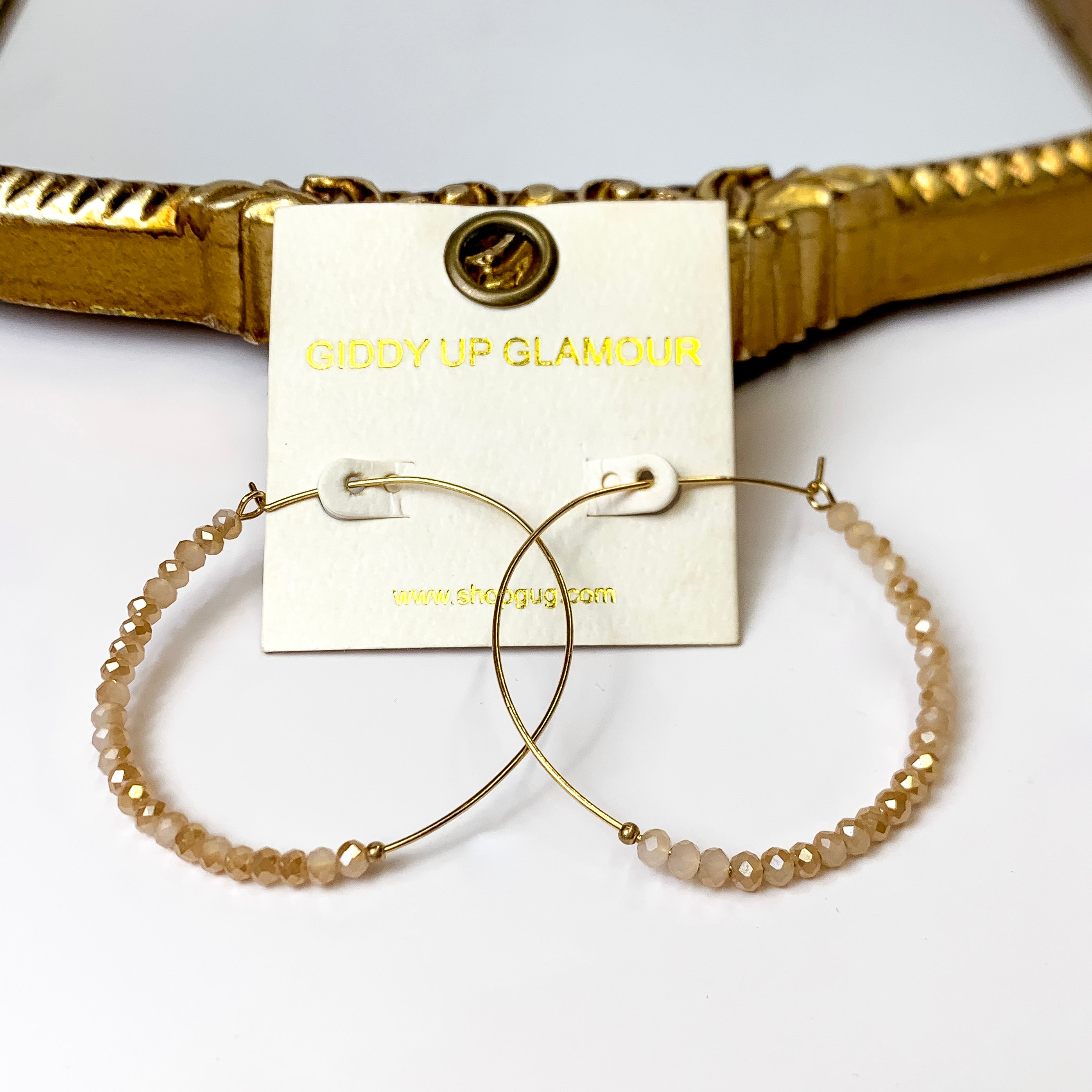 Bubbly Bliss Gold Hoops in Champagne Gold - Giddy Up Glamour Boutique