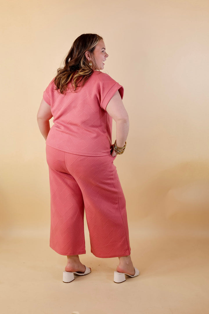 Glamour on the Go Wide Leg Pant in Coral - Giddy Up Glamour Boutique