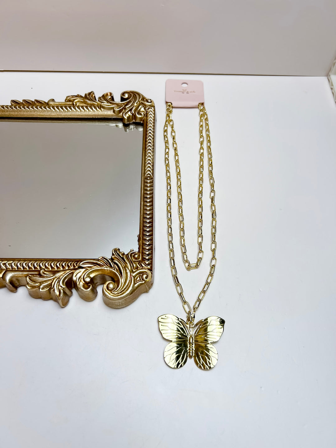 Treasure Jewels | Wings of Grace Double Chain Butterfly Pendant Necklace