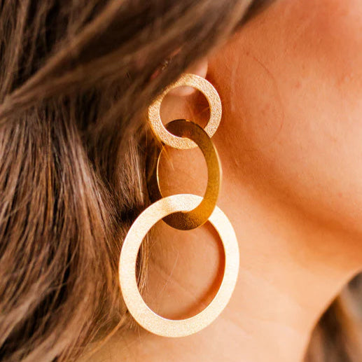 Linny Co | Camilia Triple Tier Drop Earrings in Gold