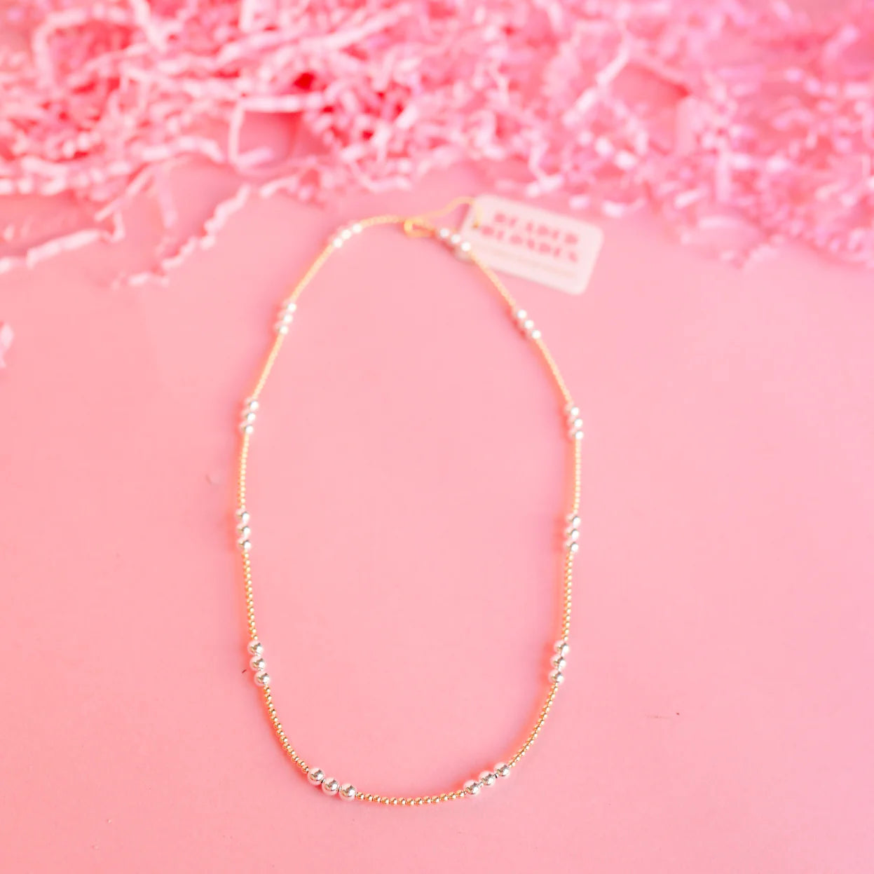 Beaded Blondes | ILY Gold with Silver Beaded Necklace