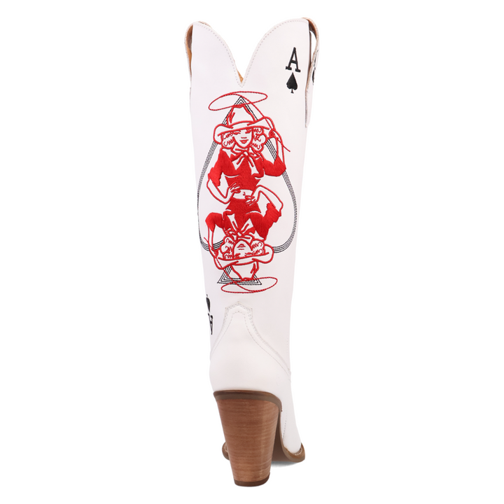 Online Exclusive | Dingo | Ace of Spades Leather Boot in White **PREORDER