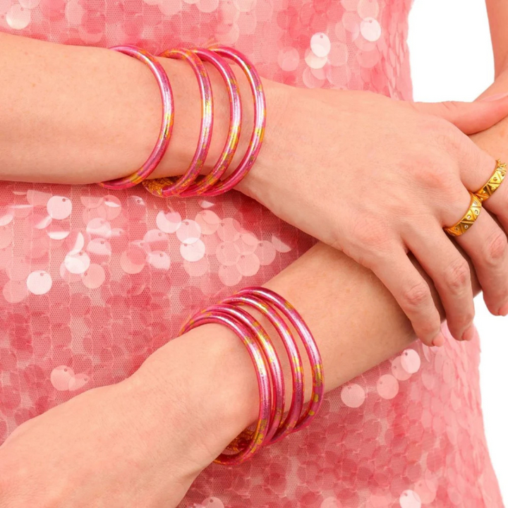BuDhaGirl | Set of Four | KOI All Weather Bangles in Rose (Pink)