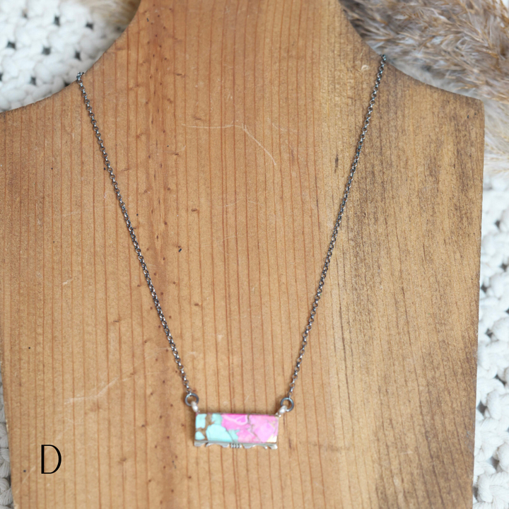 Steve Francisco | Navajo Handmade Sterling Silver Chain Necklace with Cotton Candy Turquoise Mix Pendant