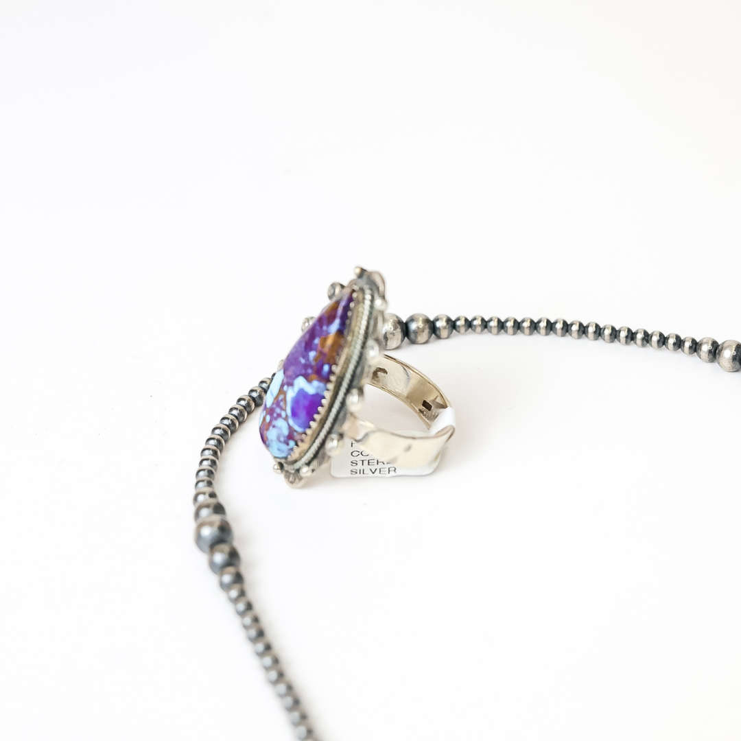HaDa Collection | Handmade Adjustable Sterling Silver & Purple Mojave Stone