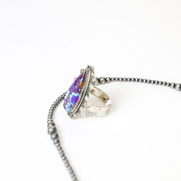 HaDa Collection | Handmade Adjustable Sterling Silver & Purple Mojave Stone