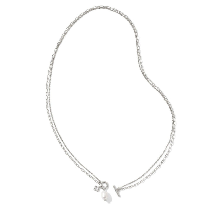 Kendra Scott | Eve Silver Chain Multi Strand Necklace in White Pearl