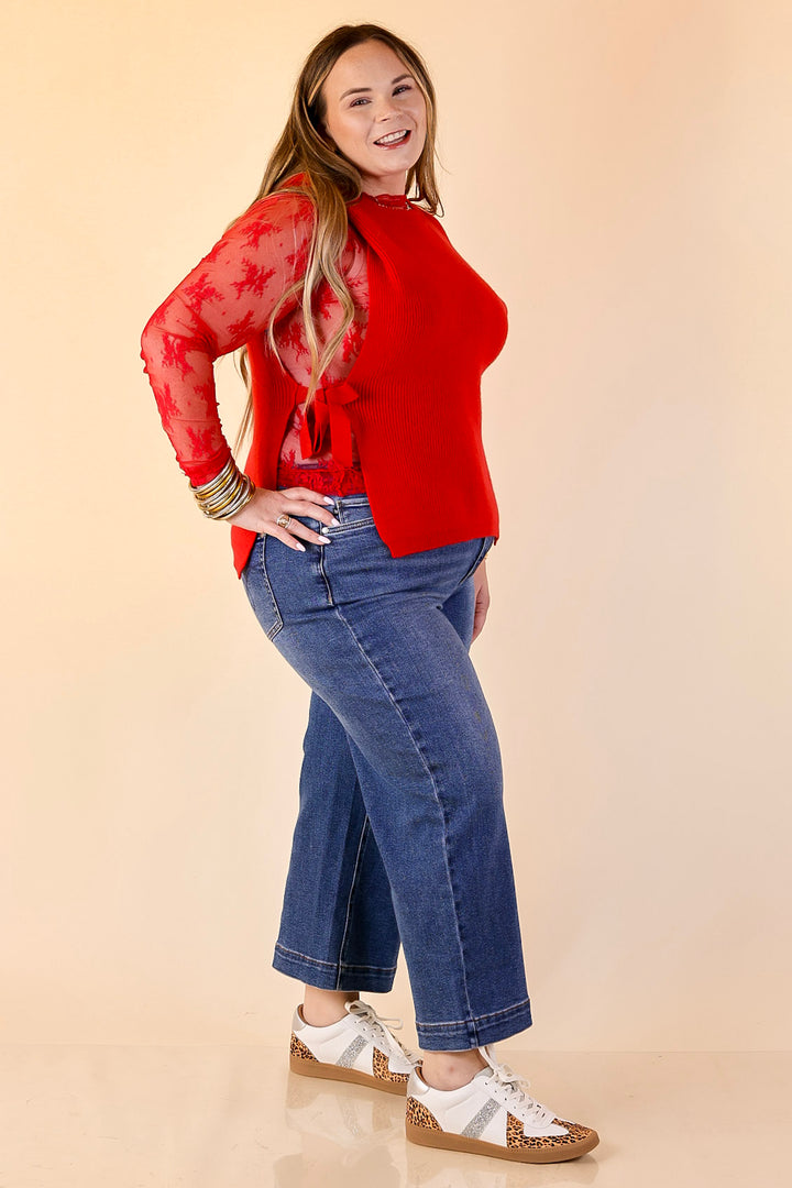 Tied and True Knit Sweater with Side Ties in Red