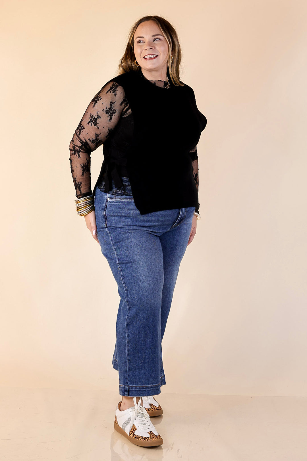 Tied and True Knit Sweater with Side Ties in Black