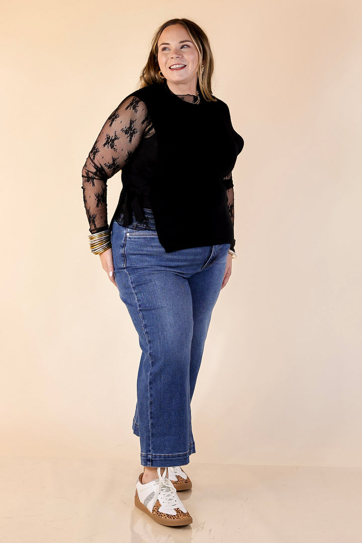 Tied and True Knit Sweater with Side Ties in Black