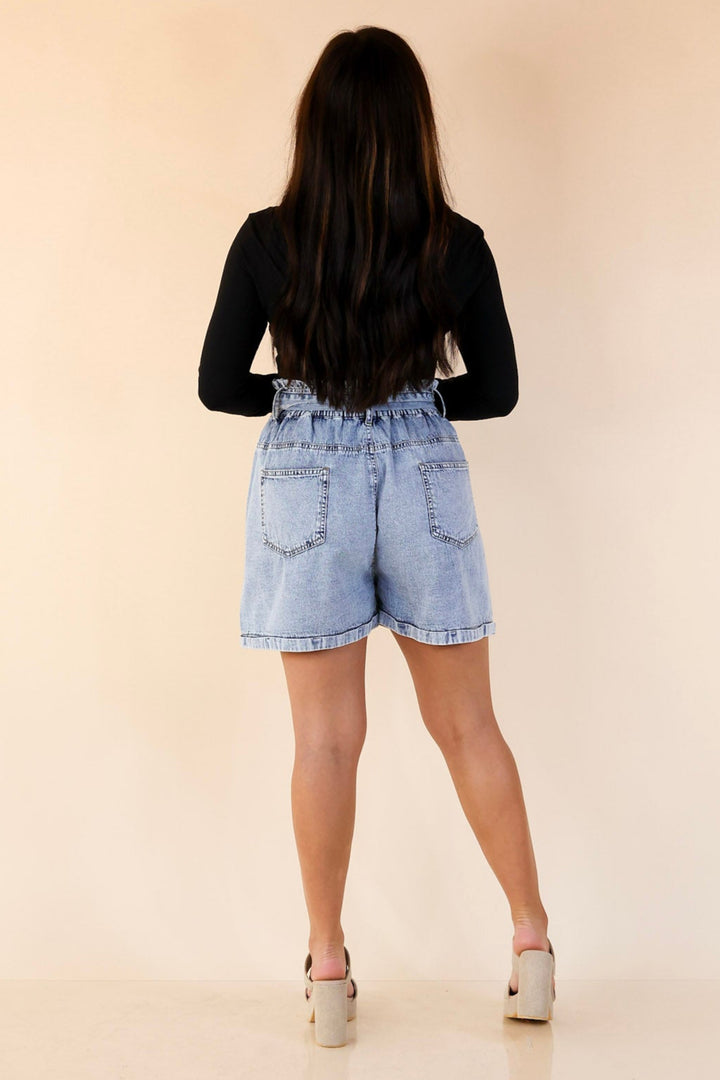 Simply Southern | Summer Lovin' Denim Shorts with Cinched Waistband and Belt
