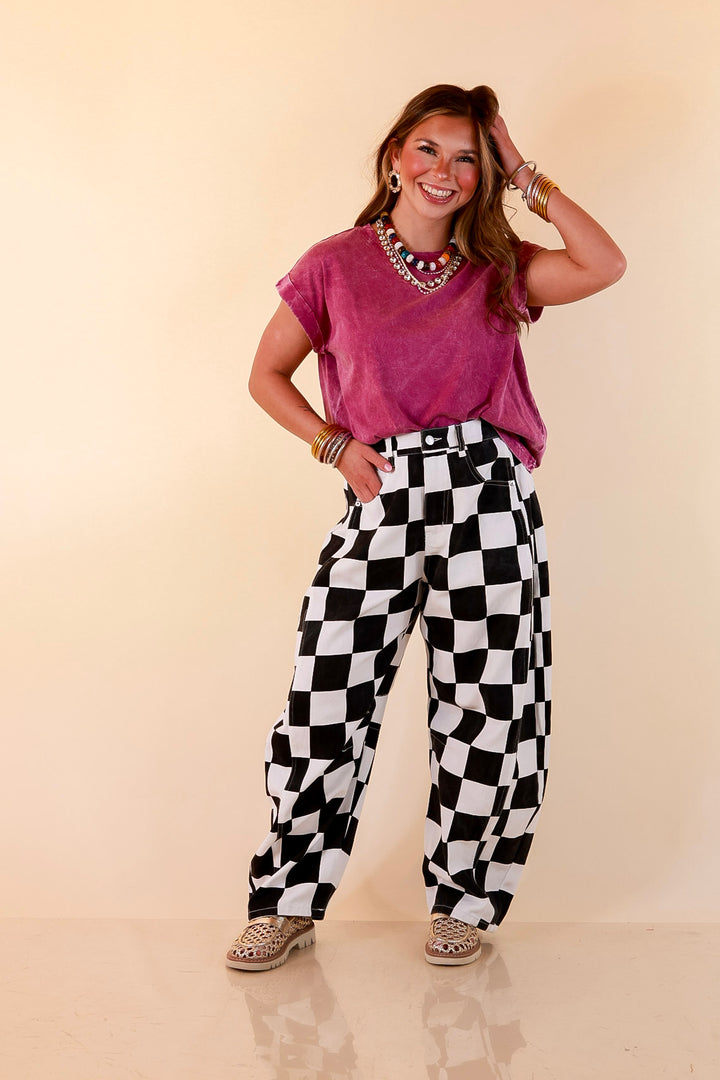 Chic Made Easy Short Sleeve Shirt in Plum Purple