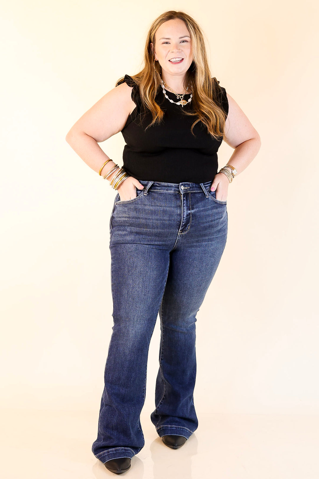 Judy Blue | Tailored Touch Trouser Jean in Dark Wash